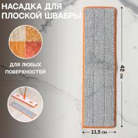 Насадка для швабры с отжимом Raccoon, карманы с двух сторон, микрофибра, 42х11,5см 