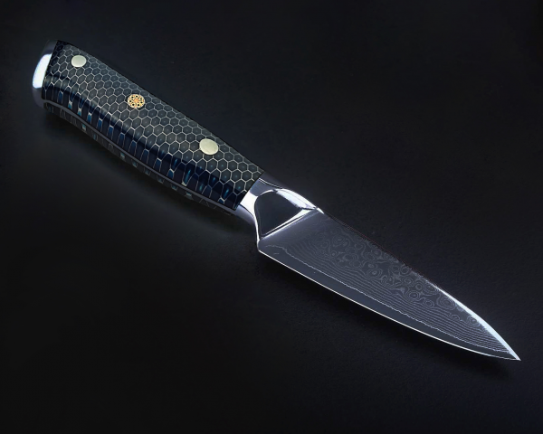 Нож кухонный овощной, дамасская сталь, 9 см F613512