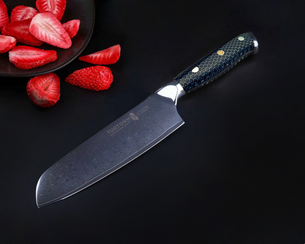 Нож кухонный Сантоку, дамасская сталь, 18 см F617008