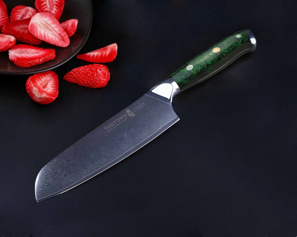 Нож кухонный Сантоку, дамасская сталь, 18 см G617008